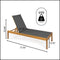 Lagunan 77.56"x26.38" Modern Minimalist Adjustable Acacia Wood Chaise Outdoor Lounge Chair