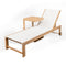 Trabuco Coastal Modern Acacia Wood Mesh 3-Position Outdoor Chaise Lounge Set with Side Table