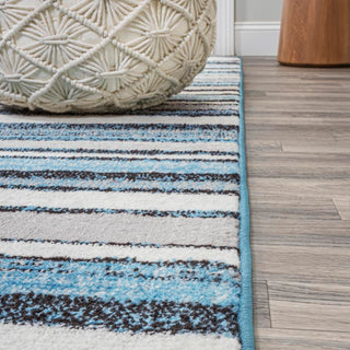 Magnolia Beach Strie' Striped Area Rug - JONATHAN Y