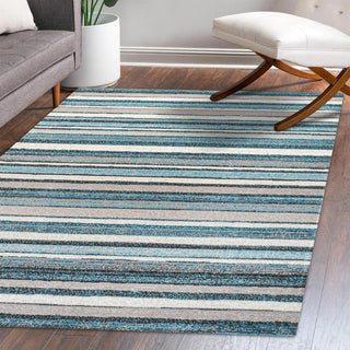 Magnolia Beach Strie' Striped Area Rug - JONATHAN Y