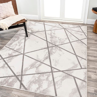 Patras Modern Geometric Marbled Area Rug - JONATHAN Y