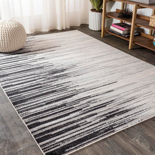Linear Modern Half-stripe Area Rug - JONATHAN Y