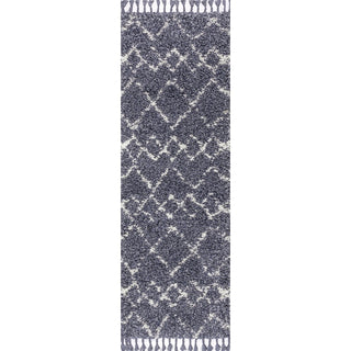Mercer Shag Plush Tassel Moroccan Tribal Geometric Trellis Area Rug
