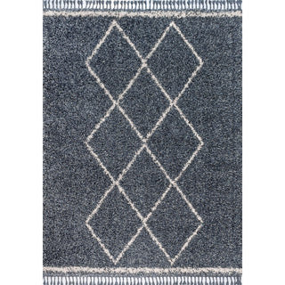 Beautiful mercer Shag Plush Tassel Moroccan Tribal Geometric Trellis Area Rug