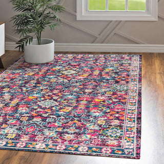 Alfombra Modern Persian Boho Floral Area Rug - JONATHAN Y