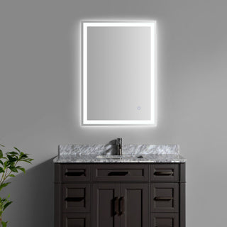 Pax Rectangular Frameless Anti-Fog Aluminum Front/Back-lit Tri-color LED Bathroom Vanity Mirror with Smart Touch Control