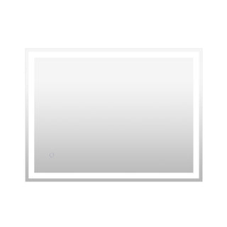 Pax Rectangular Frameless Anti-Fog Aluminum Front/Back-lit Tri-color LED Bathroom Vanity Mirror with Smart Touch Control - JONATHAN Y