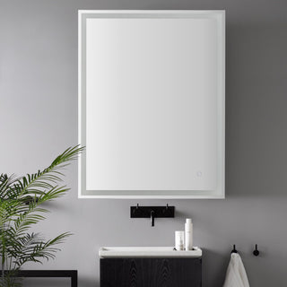 Pax Rectangular Frameless Anti-Fog Aluminum Front/Back-lit Tri-color LED Bathroom Vanity Mirror with Smart Touch Control - JONATHAN Y