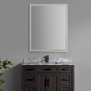 Pax Rectangular Frameless Anti-Fog Aluminum Front/Back-lit Tri-color LED Bathroom Vanity Mirror with Smart Touch Control - JONATHAN Y