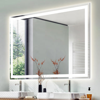 Pax Rectangular Frameless Anti-Fog Aluminum Front/Back-lit Tri-color LED Bathroom Vanity Mirror with Smart Touch Control