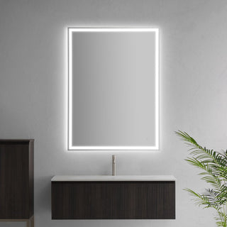 Pax Rectangular Frameless Anti-Fog Aluminum Front/Back-lit Tri-color LED Bathroom Vanity Mirror with Smart Touch Control