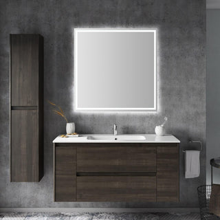 Pax Rectangular Frameless Anti-Fog Aluminum Front/Back-lit Tri-color LED Bathroom Vanity Mirror with Smart Touch Control
