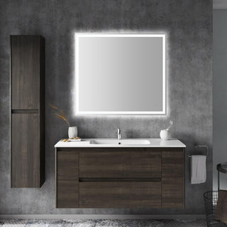 Pax Rectangular Frameless Anti-Fog Aluminum Front/Back-lit Tri-color LED Bathroom Vanity Mirror with Smart Touch Control