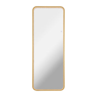 Tatum Crystal Lining Rectangle Metal Framed Antifog Front-Lit Tri-Color Wall Or Floor Full-Length Mirror with Smart Touch - JONATHAN Y