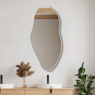 Everly 20 in. W x 42 in. H Large Irregular Framed Decorative Wall Mirror - JONATHAN Y