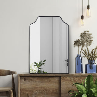 Lindie 24 in. W x 36 in. H Medium Scalloped-Top Metal Framed Wall Mounted Mirror - JONATHAN Y
