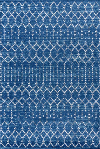 Moroccan Hype Boho Vintage Diamond Area Rug Blue/White - JONATHAN Y
