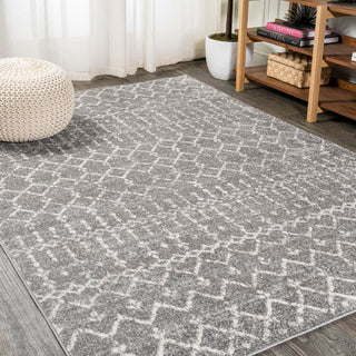 Moroccan Hype Boho Vintage Diamond Area Rug Gray/Ivory - JONATHAN Y