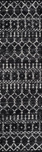 Moroccan Hype Boho Vintage Diamond Area Rug Black/Ivory