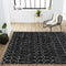 Moroccan Hype Boho Vintage Diamond Area Rug Black/Ivory