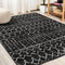 Moroccan Hype Boho Vintage Diamond Area Rug Black/Ivory