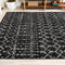 Moroccan Hype Boho Vintage Diamond Area Rug Black/Ivory