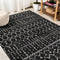 Moroccan Hype Boho Vintage Diamond Area Rug Black/Ivory