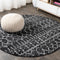 Moroccan Hype Boho Vintage Diamond Area Rug Black/Ivory