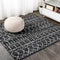 Moroccan Hype Boho Vintage Diamond Area Rug Black/Ivory