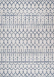 Moroccan Hype Boho Vintage Diamond Area Rug Cream/Navy