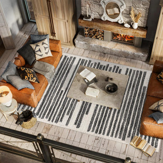 Khalil Modern Berber Stripe Area Rug - JONATHAN Y
