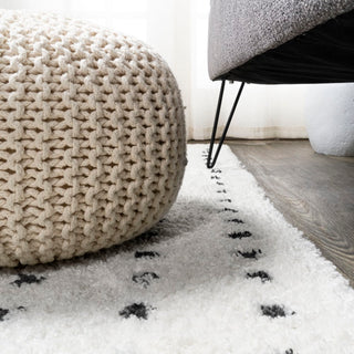 Pele Modern Geometric Dot Shag Area Rug