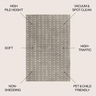 Pele Modern Geometric Dot Shag Area Rug