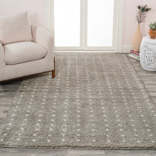 Pele Modern Geometric Dot Shag Area Rug