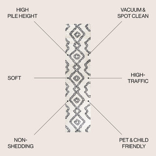 Deia Moroccan Style Diamond Shag Area Rug