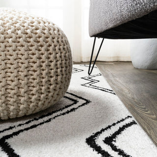Deia Moroccan Style Diamond Shag Area Rug