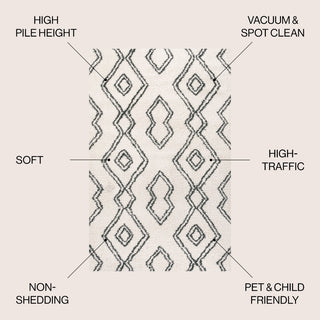 Deia Moroccan Style Diamond Shag Area Rug