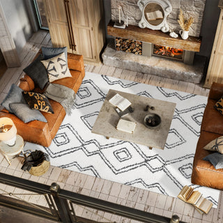 Deia Moroccan Style Diamond Shag Area Rug