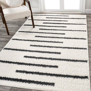 Alaro Berber Stripe Shag Area Rug