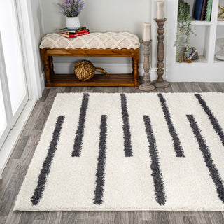 Alaro Berber Stripe Shag Area Rug