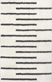 Alaro Berber Stripe Shag Area Rug