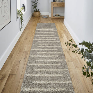 Alaro Berber Stripe Shag Area Rug