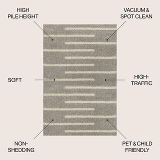Alaro Berber Stripe Shag Area Rug