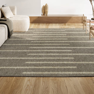 Alaro Berber Stripe Shag Area Rug