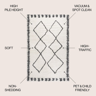 Calvia Moroccan Diamond Shag Area Rug