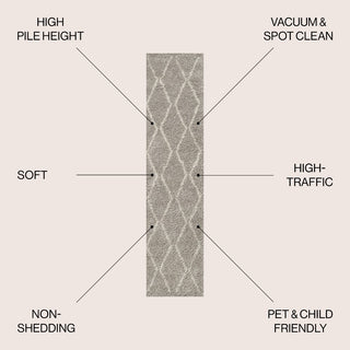 Catala Moroccan Diamond Shag Area Rug