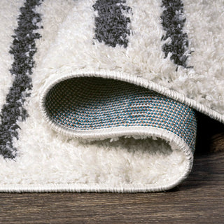 Petra Stripe Geometric Shag Area Rug