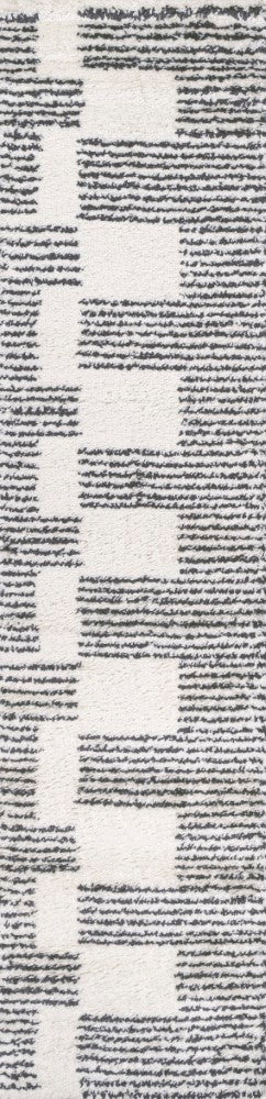 Petra Abstract Stripe Geometric Shag Area Rug