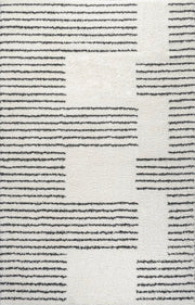 Petra Abstract Stripe Geometric Shag Area Rug