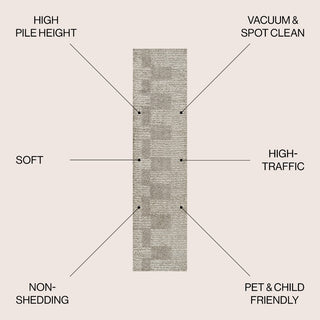 Petra Abstract Stripe Geometric Shag Area Rug